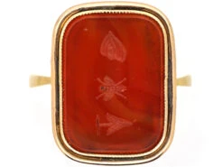 Georgian 9ct Gold Rebus Ring Set With A Carnelian