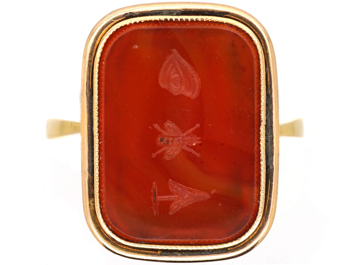 Georgian 9ct Gold Rebus Ring Set With A Carnelian 3 Georgian 9ct Gold Rebus Ring Set With A Carnelian