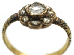 Georgian 18ct Gold Rose Diamond Cluster Ring 13 Georgian 18ct Gold Rose Diamond Cluster Ring -Antique Jewellery Company DSC02182