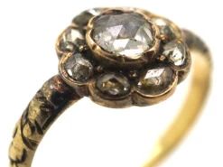 Georgian 18ct Gold Rose Diamond Cluster Ring 14 Georgian 18ct Gold Rose Diamond Cluster Ring -Antique Jewellery Company DSC02184