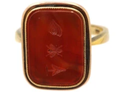 Georgian 9ct Gold Rebus Ring Set With A Carnelian 15 Georgian 9ct Gold Rebus Ring Set With A Carnelian -Antique Jewellery Company DSC02194