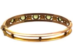 Edwardian 9ct Gold Bangle Set With Peridots & Diamonds -Antique Jewellery Company DSC02198 scaled 2