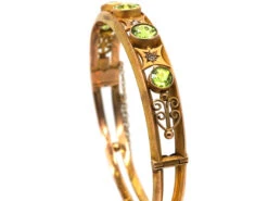 Edwardian 9ct Gold Bangle Set With Peridots & Diamonds -Antique Jewellery Company DSC02214