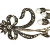 Silver, Marcasite & Pearl Flower Brooch 2 Silver, Marcasite & Pearl Flower Brooch -Antique Jewellery Company DSC02220