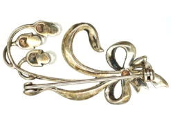 Silver, Marcasite & Pearl Flower Brooch -Antique Jewellery Company DSC02222