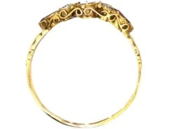 Victorian 15ct Gold Ring Set With A Garnet, Two Heart Shaped Garnets & Diamonds -Antique Jewellery Company DSC02225