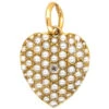 15ct Gold, Diamond & Natural Split Pearl Pave Set Heart Pendant -Antique Jewellery Company DSC02237