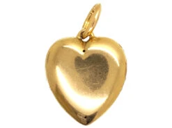 15ct Gold, Diamond & Natural Split Pearl Pave Set Heart Pendant -Antique Jewellery Company DSC02240