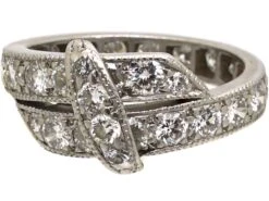 Art Deco Platinum & Diamond Crossover Ring With Buckle Detail 13 Art Deco Platinum & Diamond Crossover Ring With Buckle Detail -Antique Jewellery Company DSC02244 scaled 1