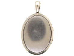 Victorian Large Oval Silver Plain Locket