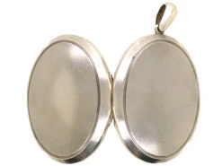 Victorian Large Oval Silver Plain Locket 8 Victorian Large Oval Silver Plain Locket -Antique Jewellery Company DSC02270 1