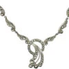 Art Deco Silver & Marcasite Circle & Wave Necklace -Antique Jewellery Company DSC02287 1