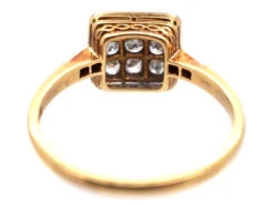 Art Deco 18ct Gold & Platinum Diamond Set Square Ring 13 Art Deco 18ct Gold & Platinum Diamond Set Square Ring -Antique Jewellery Company DSC02289