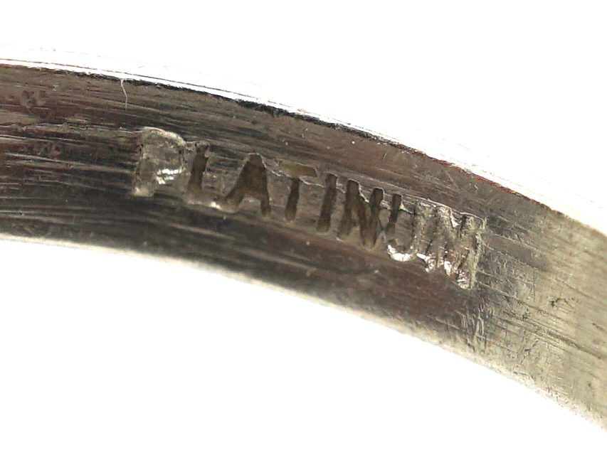 Early 20th Century Platinum Wedding Ring With Orange Blossom & Laurel Leaf Detail 7 Early 20th Century Platinum Wedding Ring With Orange Blossom & Laurel Leaf Detail - Image 5