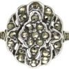Silver & Marcasite Cluster Ring 2 Silver & Marcasite Cluster Ring -Antique Jewellery Company DSC02308