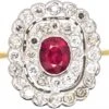 1950s 18ct Gold & Platinum, Ruby & Diamond Cluster Ring 2 1950s 18ct Gold & Platinum, Ruby & Diamond Cluster Ring -Antique Jewellery Company DSC02330 scaled 1