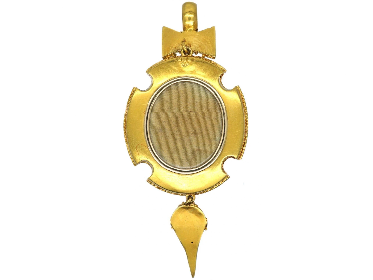 Victorian 18ct Gold Pendant By E. W Streeter Set With A Cabochon Garnet With Natural Split Pearls 5 Victorian 18ct Gold Pendant By E. W Streeter Set With A Cabochon Garnet With Natural Split Pearls - Image 3