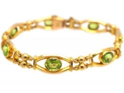 Edwardian 15ct Gold Ornate Bracelet Set With Peridots -Antique Jewellery Company DSC02359 scaled 1