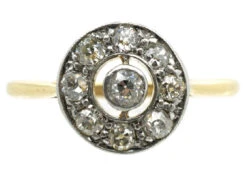 Art Deco Diamond Set Target Ring