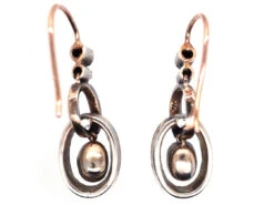 Edwardian Silver & Gold , Paste Double Loop Drop Earrings 7 Edwardian Silver & Gold , Paste Double Loop Drop Earrings -Antique Jewellery Company DSC02396 2
