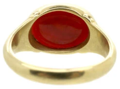 18ct Gold Early Victorian Carnelian Signet Ring With Carved Eagle Intaglio 11 18ct Gold Early Victorian Carnelian Signet Ring With Carved Eagle Intaglio -Antique Jewellery Company DSC02434