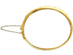 Edwardian 9ct Gold Bangle Set With Natural Split Pearls -Antique Jewellery Company DSC02440