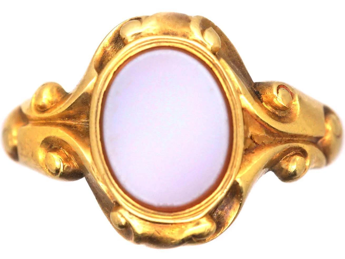 Victorian 18ct Gold & Banded Carnelian Signet Ring 3 Victorian 18ct Gold & Banded Carnelian Signet Ring