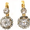 French 18ct Gold Diamond Set Drop Earrings -Antique Jewellery Company DSC02458