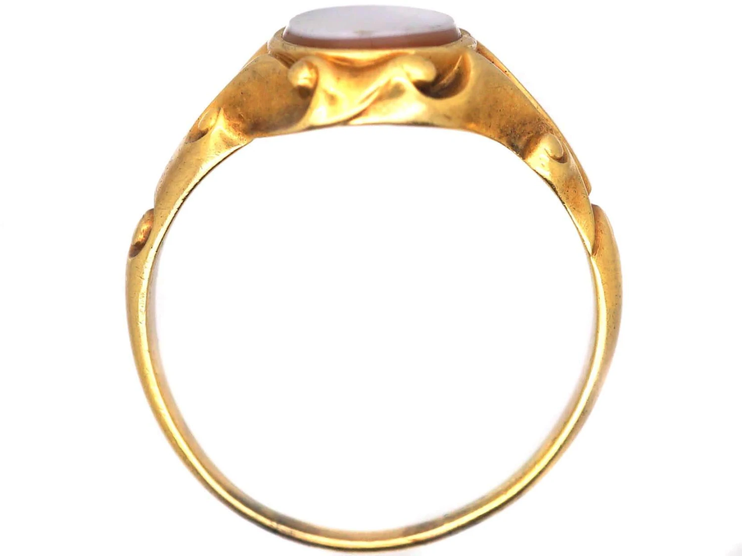 Victorian 18ct Gold & Banded Carnelian Signet Ring 4 Victorian 18ct Gold & Banded Carnelian Signet Ring - Image 2