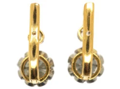 French 18ct Gold Diamond Set Drop Earrings -Antique Jewellery Company DSC02460