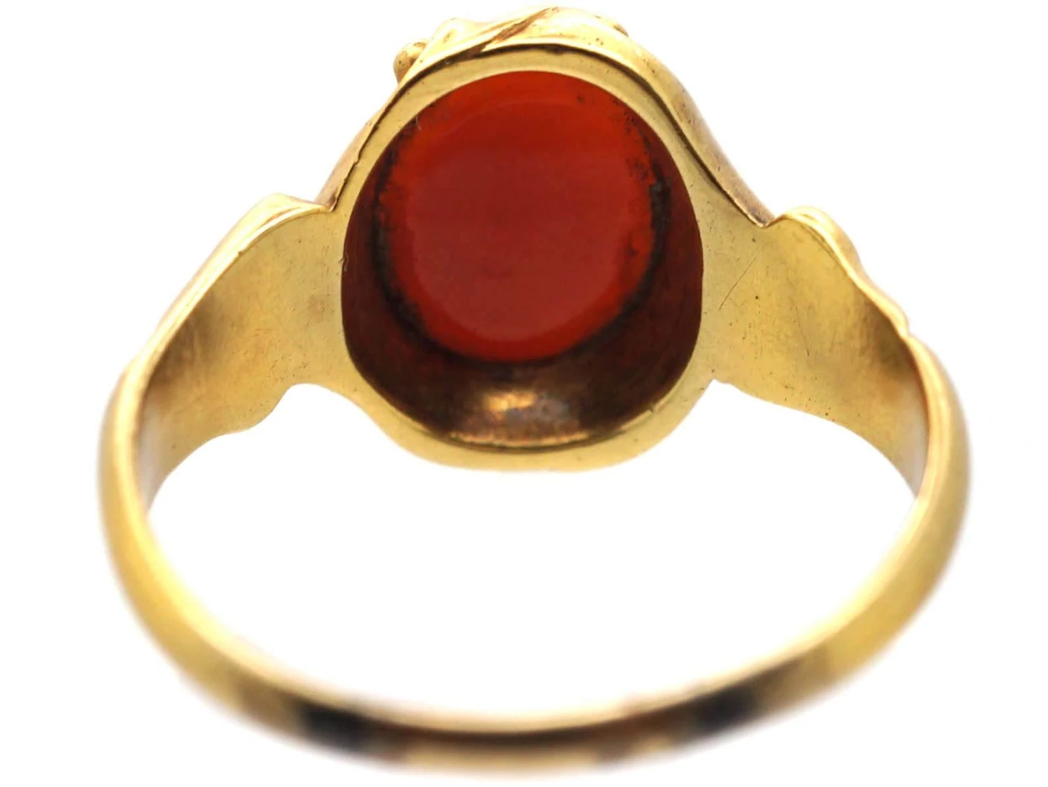 Victorian 18ct Gold & Banded Carnelian Signet Ring 5 Victorian 18ct Gold & Banded Carnelian Signet Ring - Image 3