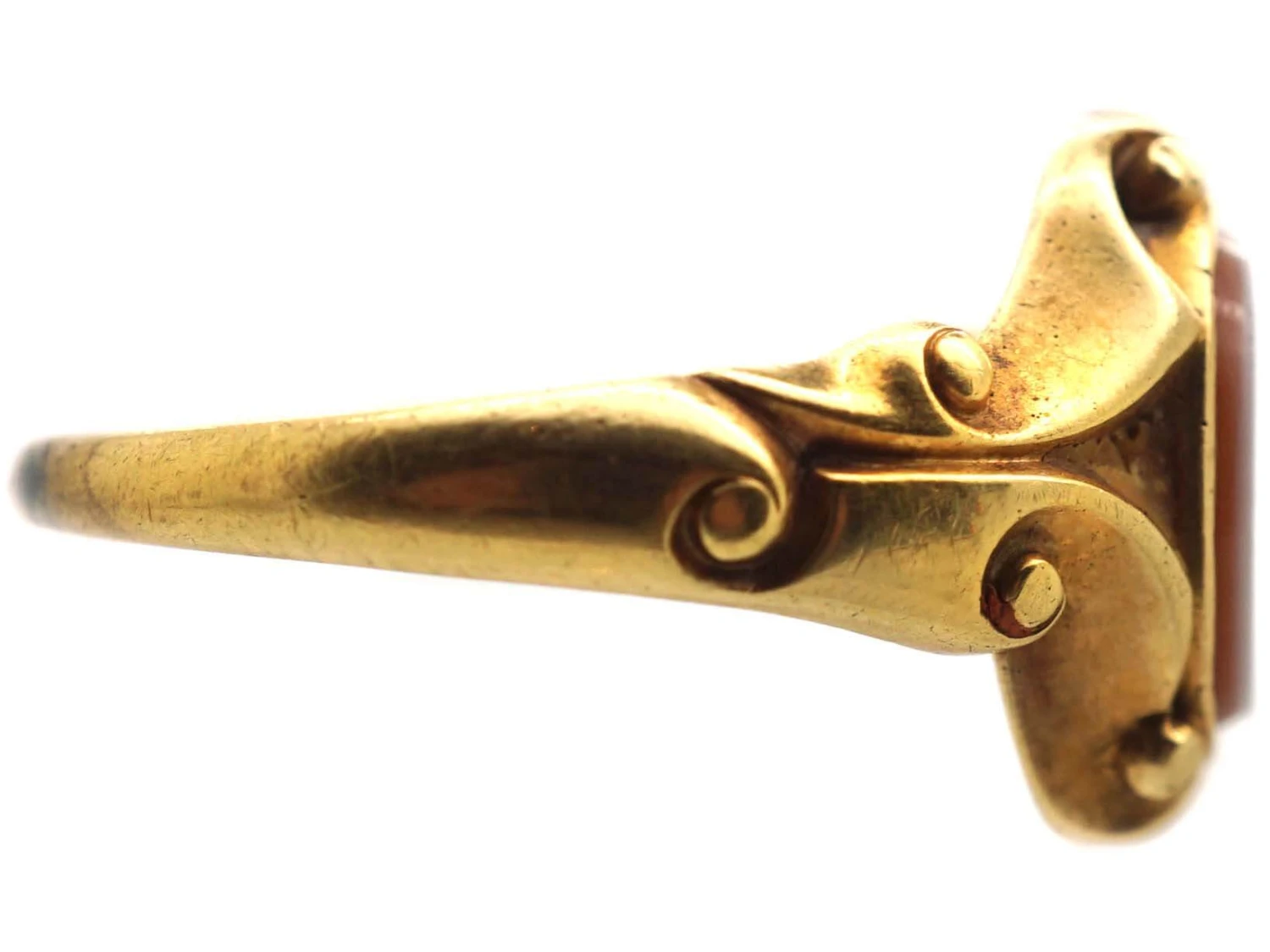 Victorian 18ct Gold & Banded Carnelian Signet Ring 6 Victorian 18ct Gold & Banded Carnelian Signet Ring - Image 4