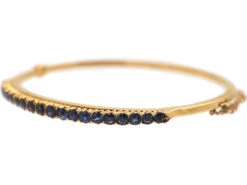 Edwardian 18ct Gold & Sapphire Narrow Bangle -Antique Jewellery Company DSC02473