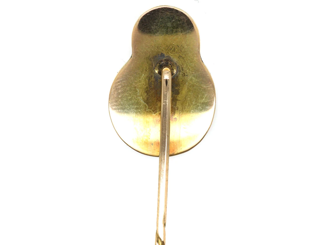 Edwardian 15ct Gold & Mother Of Pearl Buddha Tie Pin 8 Edwardian 15ct Gold & Mother Of Pearl Buddha Tie Pin - Image 6