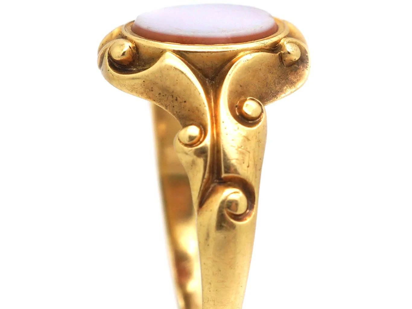 Victorian 18ct Gold & Banded Carnelian Signet Ring 7 Victorian 18ct Gold & Banded Carnelian Signet Ring - Image 5