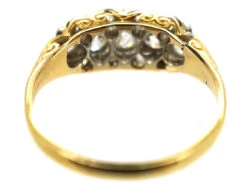 Edwardian 18ct Gold & Platinum Five Stone Diamond Cluster Ring -Antique Jewellery Company DSC02496
