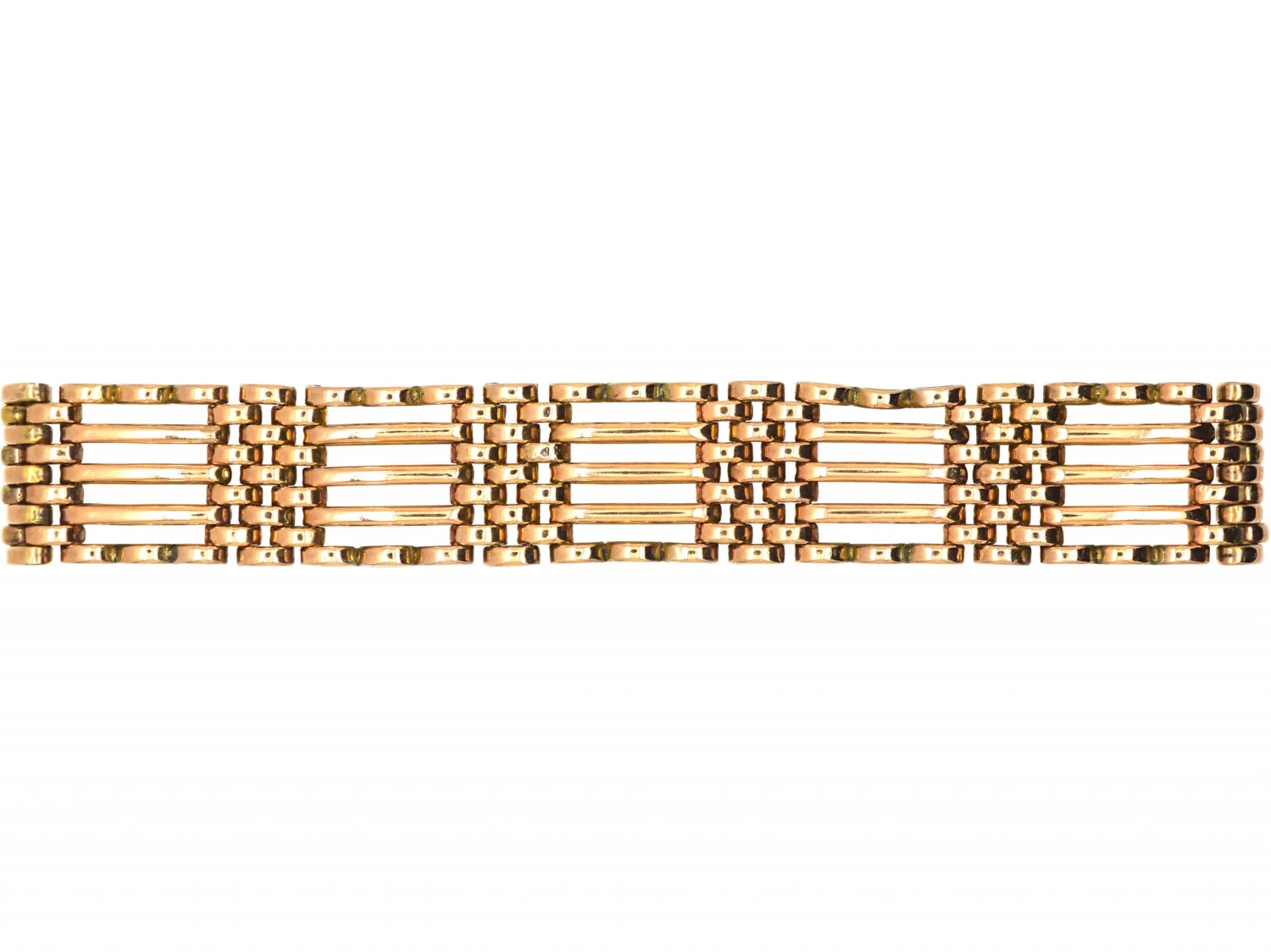 Edwardian 9ct Gold Ornate Gate Bracelet With Padlock 3 Edwardian 9ct Gold Ornate Gate Bracelet With Padlock