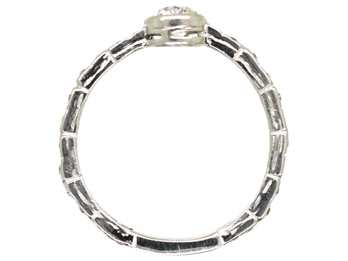 Art Deco Diamond Solitaire Ring With Diamond Set Shank 6 Art Deco Diamond Solitaire Ring With Diamond Set Shank - Image 4