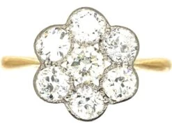 Early 20th Century 18ct Gold & Platinum, Diamond Cluster Ring