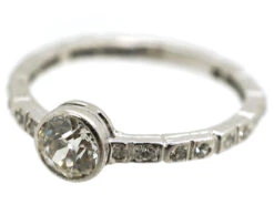 Art Deco Diamond Solitaire Ring With Diamond Set Shank 15 Art Deco Diamond Solitaire Ring With Diamond Set Shank -Antique Jewellery Company DSC02514