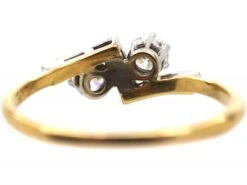 Art Deco 18ct Gold & Platinum Diamond Crossover Ring 13 Art Deco 18ct Gold & Platinum Diamond Crossover Ring -Antique Jewellery Company DSC02526 scaled 1