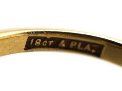 18ct Gold & Platinum, Sapphire & Diamond Oval Cluster Ring -Antique Jewellery Company DSC02532