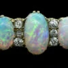 Victorian 18ct Gold Triple Opal & Diamond Ring