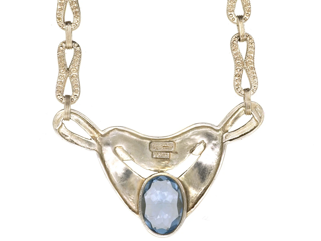 Theodor Fahrner Art Deco Necklace With Blue Paste 6 Theodor Fahrner Art Deco Necklace With Blue Paste - Image 4