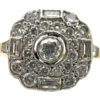 Art Deco 18ct Gold & Diamond Hexagonal Ring