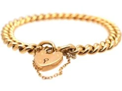 Edwardian 9ct Gold Curb Bracelet With Padlock 5 Edwardian 9ct Gold Curb Bracelet With Padlock -Antique Jewellery Company DSC02546 scaled 2
