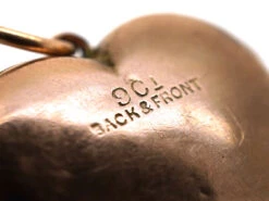 Edwardian 9ct Back & Front Locket With A Bow Motif Set With Garnets & Pearls -Antique Jewellery Company DSC02548 2