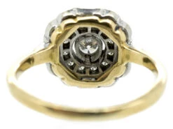 Art Deco 18ct Gold & Diamond Hexagonal Ring -Antique Jewellery Company DSC02549