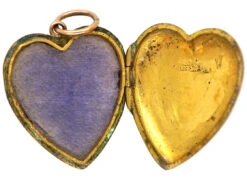 Edwardian 9ct Back & Front Locket With A Bow Motif Set With Garnets & Pearls -Antique Jewellery Company DSC02555