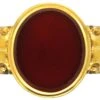 Victorian 18ct Gold Signet Ring Set With A Plain Carnelian -Antique Jewellery Company DSC02579 scaled 1